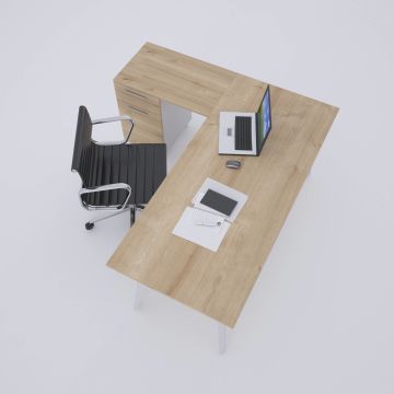 Nova Keson Etajerli Çalışma Masası 200x80 - Meşe