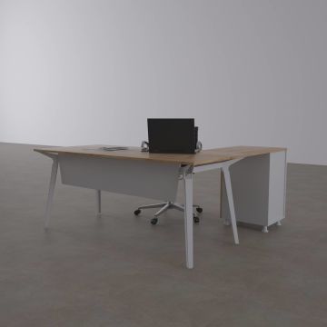 Nova Keson Etajerli Çalışma Masası 200x80 - Meşe