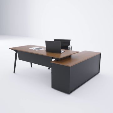 Nova 160cm Alt Etajerli Çalışma Masası 200x80 - Ceviz