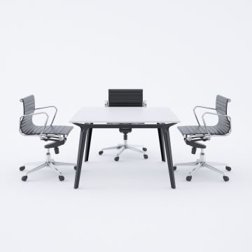 Nova Kare Toplantı Masası S 110x110 - Beyaz