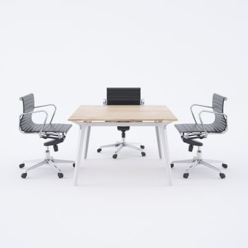 Nova Kare Toplantı Masası S 110x110 - Meşe