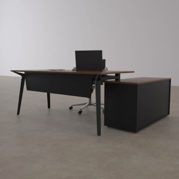 Nova 120cm Alt Etajerli Çalışma Masası 140x80 - Ceviz