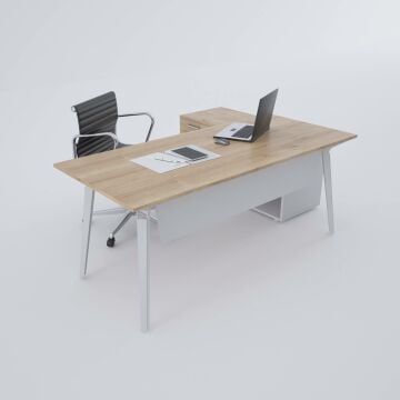 Nova 120cm Alt Etajerli Çalışma Masası 140x80 - Meşe