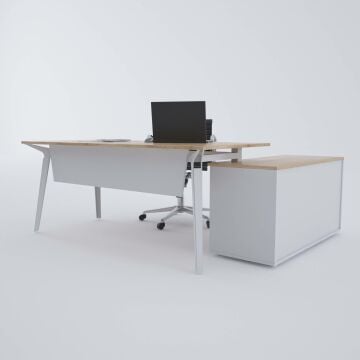 Nova 120cm Alt Etajerli Çalışma Masası 140x80 - Meşe