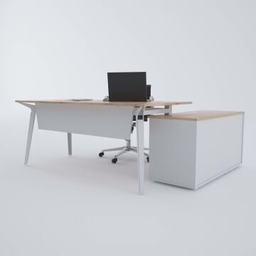 Nova 120cm Alt Etajerli Çalışma Masası 140x80 - Meşe