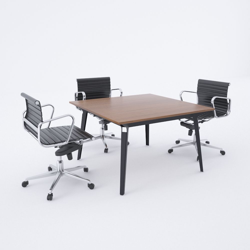 Nova Kare Toplantı Masası S 120x120 - Ceviz