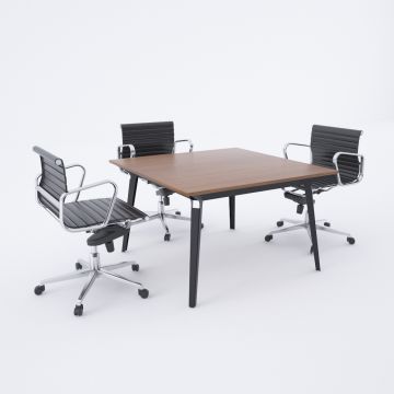 Nova Kare Toplantı Masası S 120x120 - Ceviz