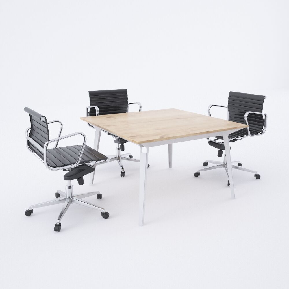 Nova Kare Toplantı Masası S 120x120 - Meşe