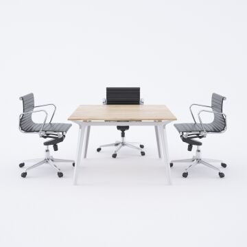 Nova Kare Toplantı Masası S 120x120 - Meşe