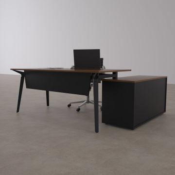 Nova 120cm Alt Etajerli Çalışma Masası 160x80 - Ceviz