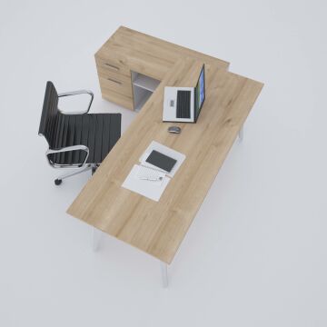 Nova 120cm Alt Etajerli Çalışma Masası 160x80 - Meşe