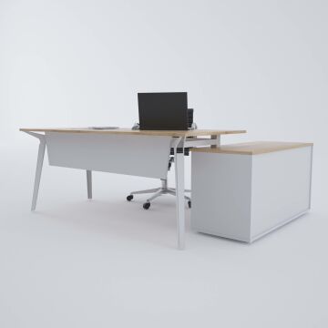 Nova 120cm Alt Etajerli Çalışma Masası 160x80 - Meşe