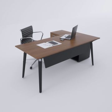 Nova 120cm Alt Etajerli Çalışma Masası 180x80 - Ceviz