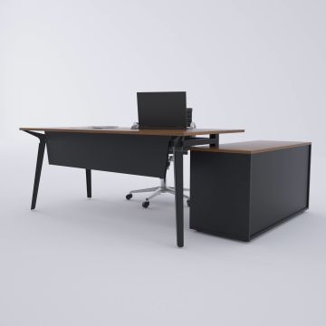 Nova 120cm Alt Etajerli Çalışma Masası 180x80 - Ceviz