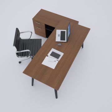 Nova 120cm Alt Etajerli Çalışma Masası 180x80 - Ceviz