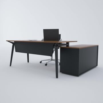 Nova 120cm Alt Etajerli Çalışma Masası 200x80 - Ceviz