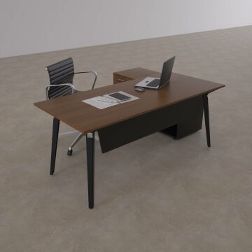 Nova 120cm Alt Etajerli Çalışma Masası 200x80 - Ceviz