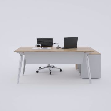 Nova 120cm Alt Etajerli Çalışma Masası 200x80 - Meşe