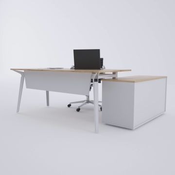 Nova 120cm Alt Etajerli Çalışma Masası 200x80 - Meşe