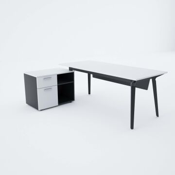 Nova 80cm Alt Etajerli Çalışma Masası 140x80 - Beyaz