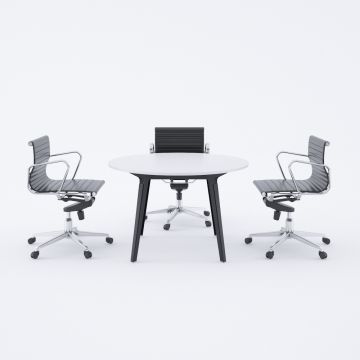 Nova Daire Toplantı Masası S 110x110 - Beyaz