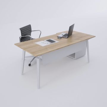 Nova 80cm Alt Etajerli Çalışma Masası 140x80 - Meşe