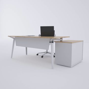 Nova 80cm Alt Etajerli Çalışma Masası 140x80 - Meşe