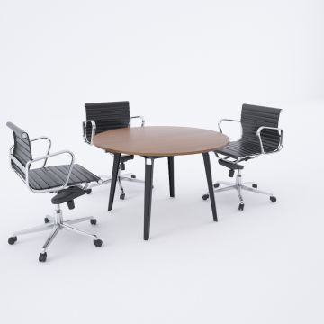 Nova Daire Toplantı Masası S 110x110 - Ceviz