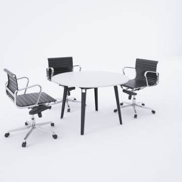 Nova Daire Toplantı Masası S 120x120 - Beyaz