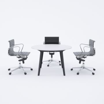 Nova Daire Toplantı Masası S 120x120 - Beyaz