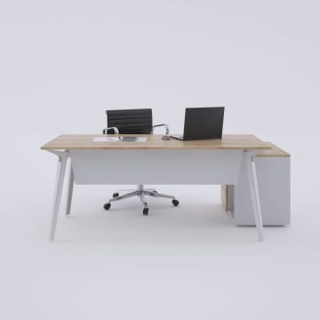 Nova 80cm Alt Etajerli Çalışma Masası 160x80 - Meşe