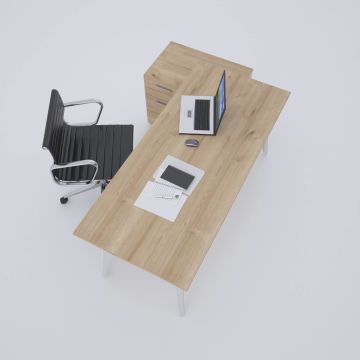 Nova 80cm Alt Etajerli Çalışma Masası 160x80 - Meşe