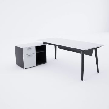 Nova 80cm Alt Etajerli Çalışma Masası 200x80 - Beyaz