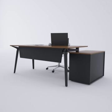 Nova 80cm Alt Etajerli Çalışma Masası 200x80 - Ceviz