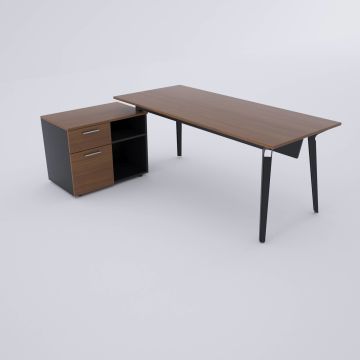 Nova 80cm Alt Etajerli Çalışma Masası 200x80 - Ceviz