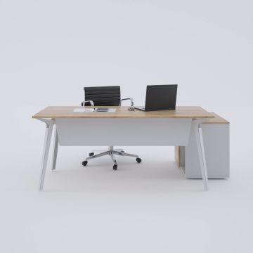 Nova 80cm Alt Etajerli Çalışma Masası 200x80 - Meşe