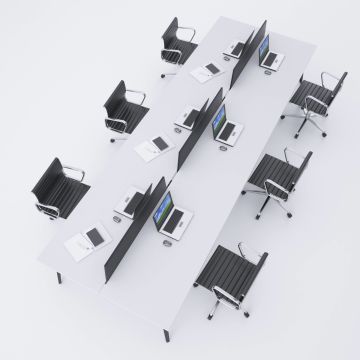 Nova Altılı Çalışma Masası 360x140 - Beyaz