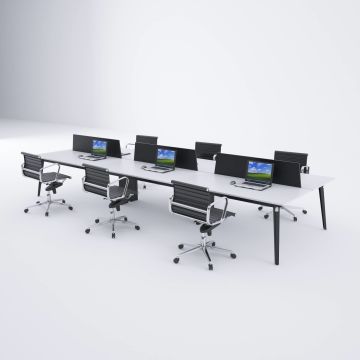 Nova Altılı Çalışma Masası 360x140 - Beyaz