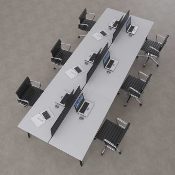 Nova Altılı Çalışma Masası 360x140 - Beyaz