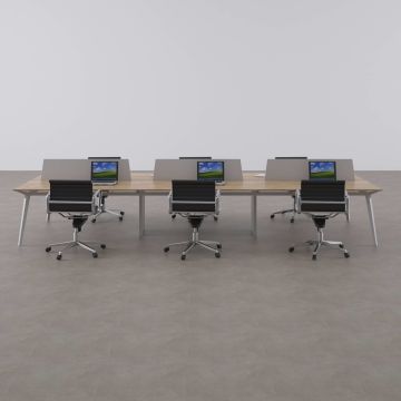 Nova Altılı Çalışma Masası 360x140 - Meşe