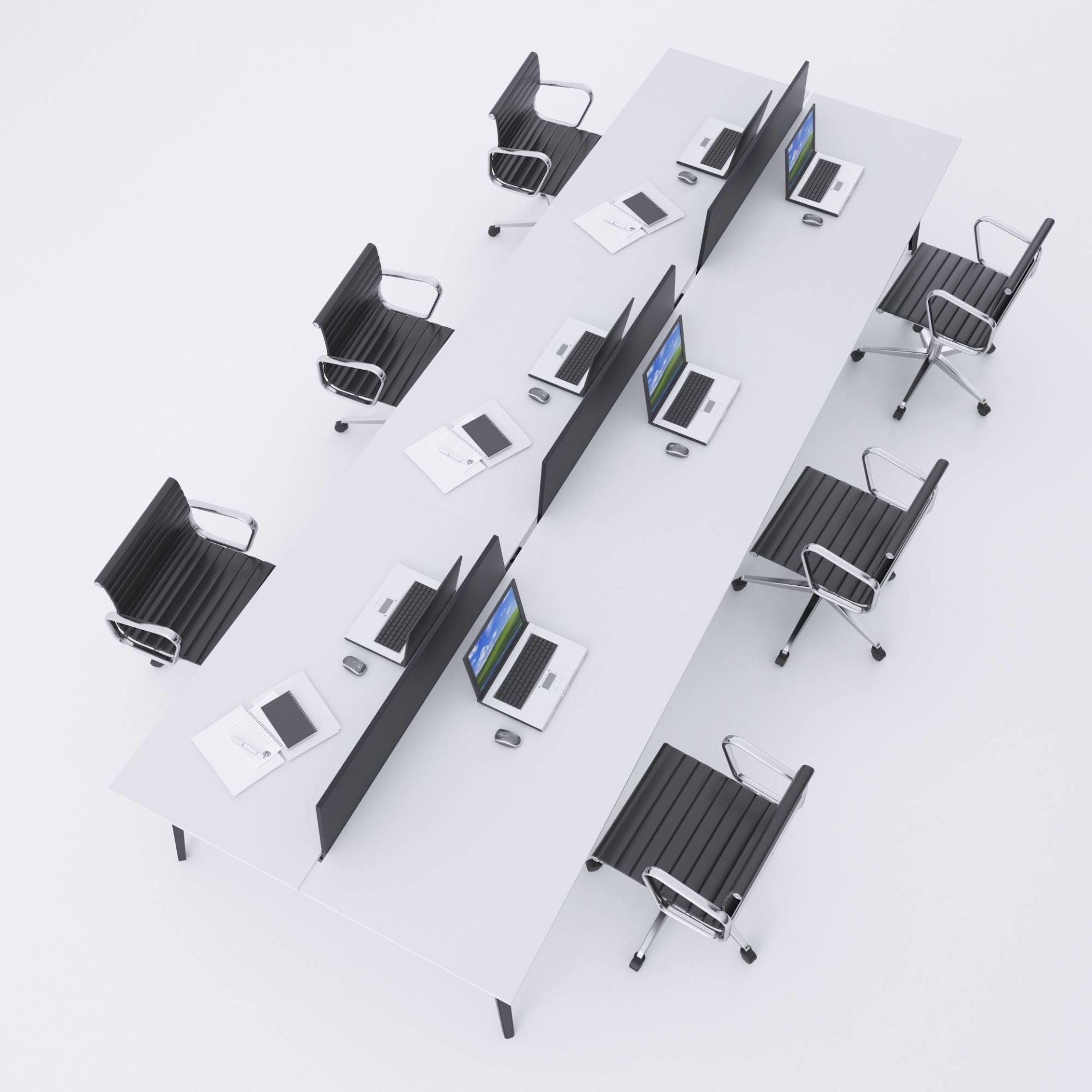 Nova Altılı Çalışma Masası 420x140 - Beyaz