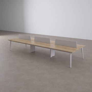 Nova Altılı Çalışma Masası 420x140 - Meşe