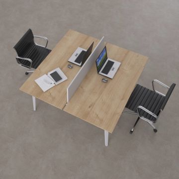 Nova İkili Çalışma Masası 120x140 - Meşe