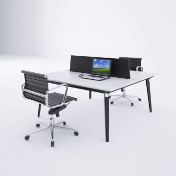 Nova İkili Çalışma Masası 140x140 - Beyaz