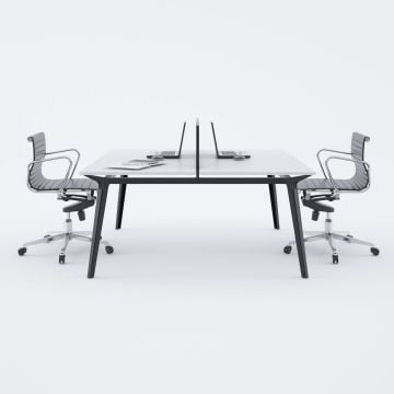 Nova İkili Çalışma Masası 140x140 - Beyaz