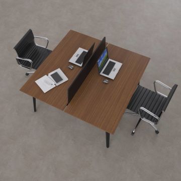 Nova İkili Çalışma Masası 140x140 - Ceviz
