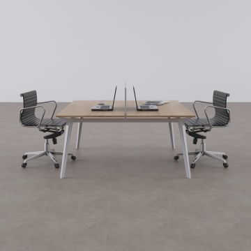 Nova İkili Çalışma Masası 140x140 - Meşe