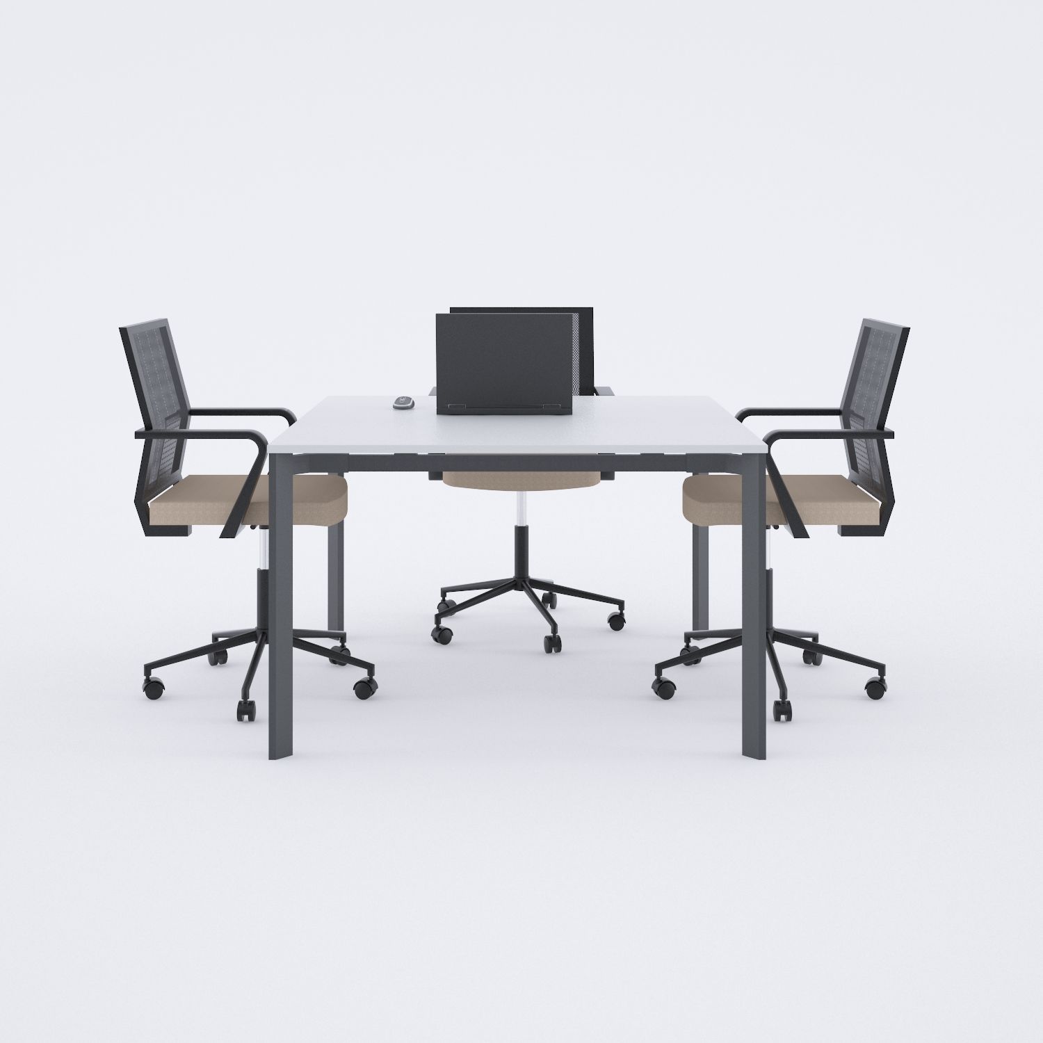 Five Kare Toplantı Masası S 90x90 - Beyaz