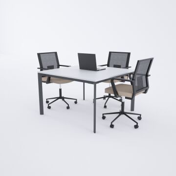 Five Kare Toplantı Masası S 100x100 - Beyaz