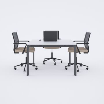 Five Kare Toplantı Masası S 100x100 - Beyaz
